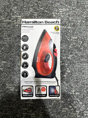 Hamilton Beach Steam Iron (Red/Black) - Used, in Box