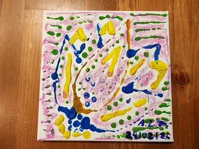 Hand-painted Abstract Acrylic Canvas (Small Square)