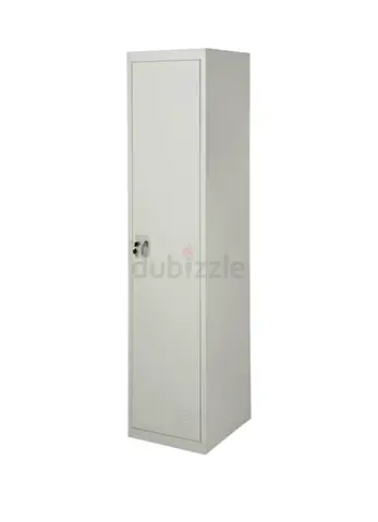 Single Door Metal Storage wardrobe - Grey, Tall Slim Design