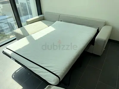 Ikea vimle L shape sofa bed Light grey 3-seater sofa bed with mattress - good condition
