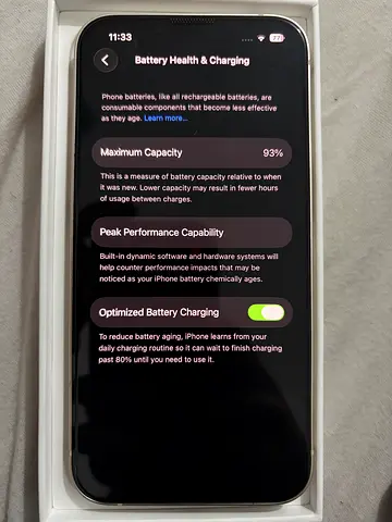 1000 Non-negotiable /iPhone in original box — Good condition, 93% battery health