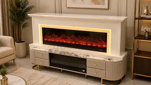 Customized Elegant Electric Fireplace tv stand