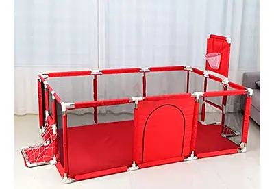 Baby Playpen with Basketball Hoop  Football Goal