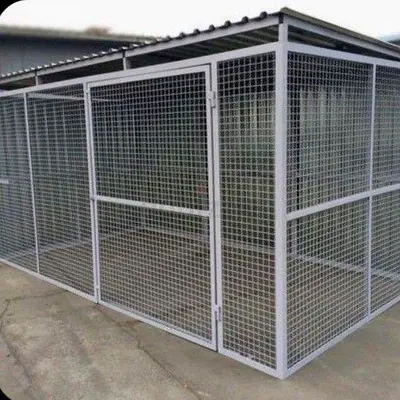 Large Outdoor Metal Dog Kennel/Cage with Roof - Sturdy  Secure