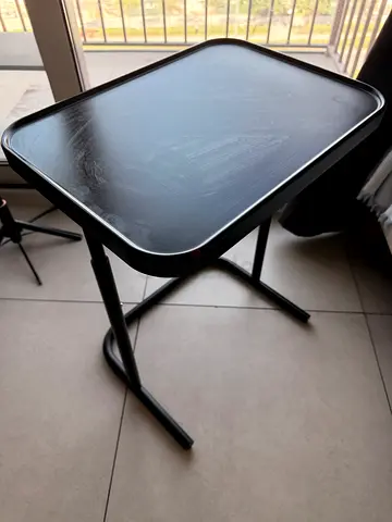 Small Black Side Table - Metal, Compact