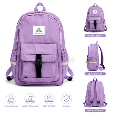 Lightweight Purple Water-Resistant Backpack — Casual Daypack