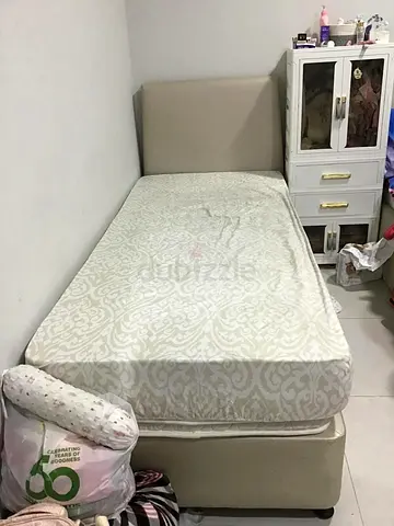 Single bed frame with mattress and headboard - good condition