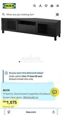 IKEA BESTÅ TV bench, black-brown, 180cm (Lappviken/Stubbarp) - good condition