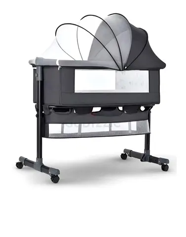 Adjustable Co-Sleeper Bassinet with Canopy and Wheels - Grey