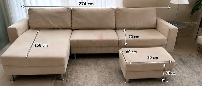 Sectional Sofa with Chaise and Ottoman