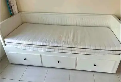 IKEA Hamnes daybed with 3 big storage drawers and 2 IKEA mattresses