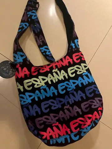 Colorful Signature Print Shoulder Bag - Good Condition