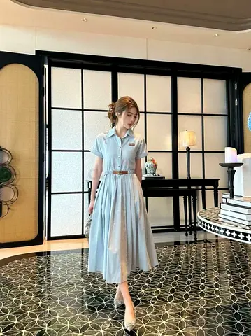Effortless Chic: MIU MIU Striped Midi Dress 👗
