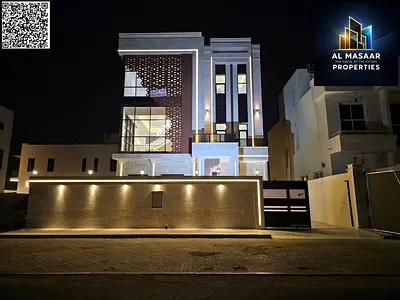 Andalusian-style villa with luxurious finishes, a swimming pool, and a rooftop terrace on a 4300 sq ft plot. Freehold ownership for all nationalities.