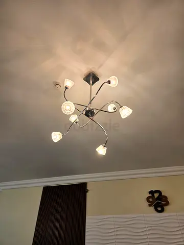 Ceiling light fixtures -modern chandeliers in good condition with bulbs