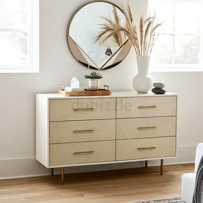 West Elm Margot Raffia 6-Drawer Dresser (56)