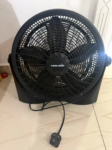 Black 16-inch Floor/Desk Fan - Used, Working