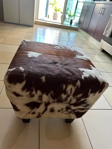 2 real cow fur stools for sitting