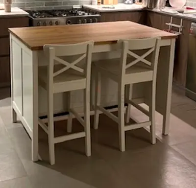 Kitchen Island with 2 Counter Stools