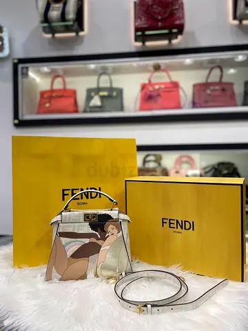 Fendi Mini Glazed Fabric Nappa FF Disco Girls Inlay Peekaboo Bag (Authentic/New)