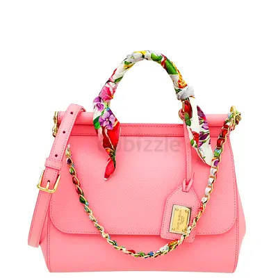 Authentic Dolce  Gabbana Pink Sicilty Bag W/ Scarf