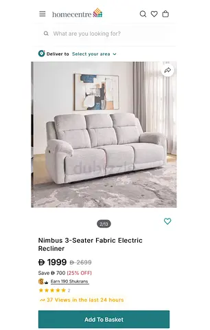 Recliner 3-seater sofa