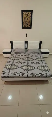 Queen bed with mattress 2 side tables