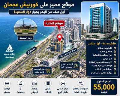 Brand New Sea View Apartment on Ajman Corniche