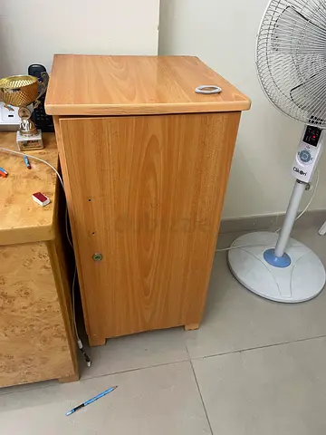 Small Wooden Bedside Cabinet / Nightstand - Light Oak Finish