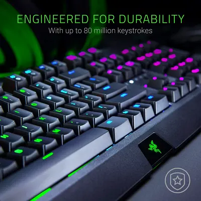 Razer Blackwidow Mechanical RGB Gaming Keyboard – Durable 80M Keystrokes