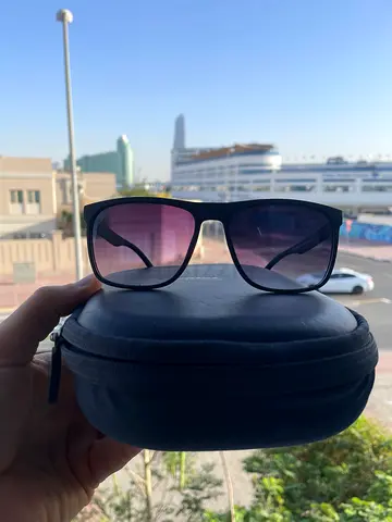 Black oversized sunglasses with hard zip case - gently used, almost new