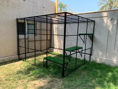 Large Outdoor Metal Aviary /Enclosure with Perches