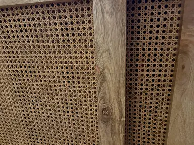 Wooden Rattan Wardrobe