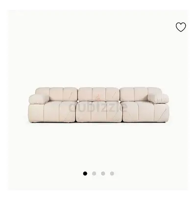 Cream 3-Seater Modular Aesthetic Sofa — Comfortable Seating