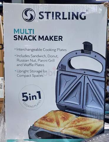 Stirling 5-in-1 Multi Snack Maker - Sandwich, Waffle, Panini Plates (Like New)