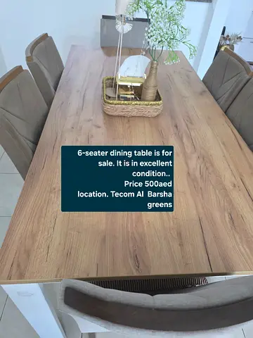6-seater dining table is for sale. It is in excellent condition..