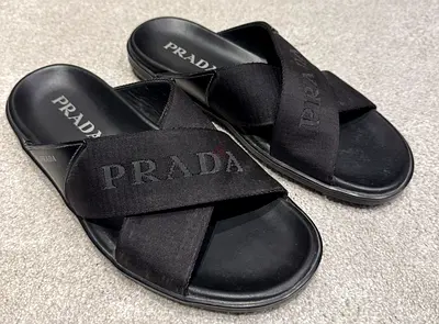 Prada Cross Strap Sandals – Black – Size 7UK/41EU – Excellent Condition