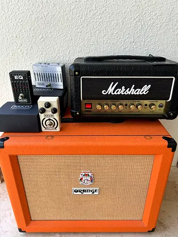 Marshall DSL1 Tube Amp Rig w/ Orange Cab  MXR Pedals