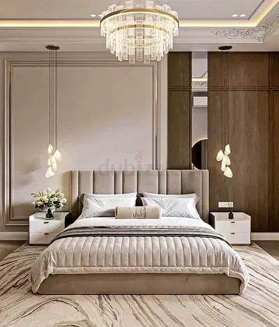 Luxury Queen size fully customisable bedframe in soft Valvet Fabric Storage can be installed