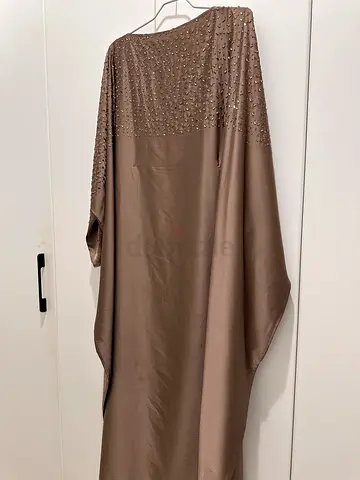 brown silk dress