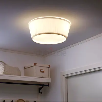 IKEA ARSTID Modern Fabric Drum Ceiling LAMP - White, 3 in total