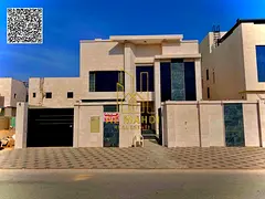 For sale, a luxury villa in a prime location in Al Alia Area Ajman, directly facing a main paved roa