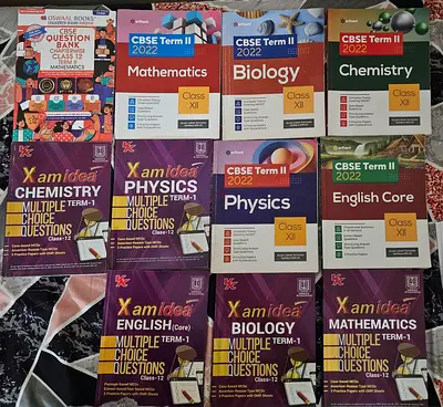 Bundle of CBSE Class 12 Textbooks  MCQ Practice (Maths, Physics, Chemistry, Biology, English)