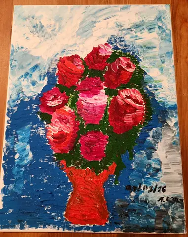 Hand-painted Watercolor Painting on Canvas (large sized)