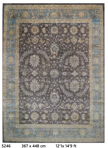 3.7x4.5 m Afghan MAJLIS handmade carpet Large Traditional Floral Rug - 121 x 149 (367 x 448 cm)