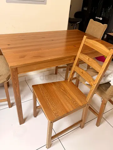 Wooden Dining Table with 4 Chairs