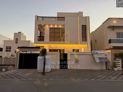 فيلا بالباهية  طابقين وروف  بسعر شامل رسوم التسجيل و التمليك ومكيفات  مركزي  على الشارع الرئيسي جاهزة للسكن في أرقي مناطق عجمان تملك حر لجميع الجنسيات