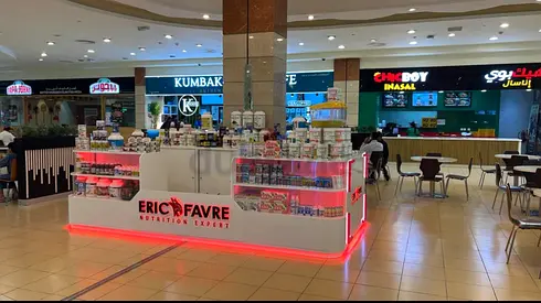 Retail Display Kiosk / Nutrition Products Counter - Ready-to-use Mall Kiosk