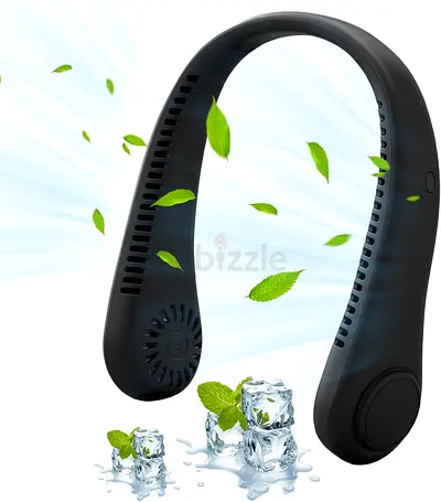 SkyTouch,Portable,NeckFan,HandFree,BladelessFan,3Speed,Rechargeable,22.5x18.3x6cm,Black,FreeDelivery
