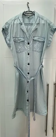 Denim style buttoned dress UK8 EUR36